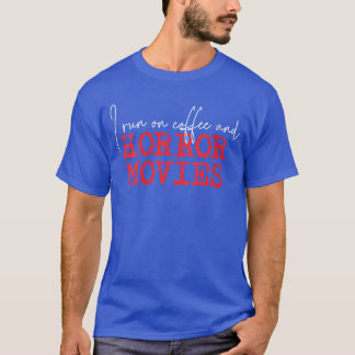Dam Jag springer på kaffe och skräckfilmer VNeck k T Shirt