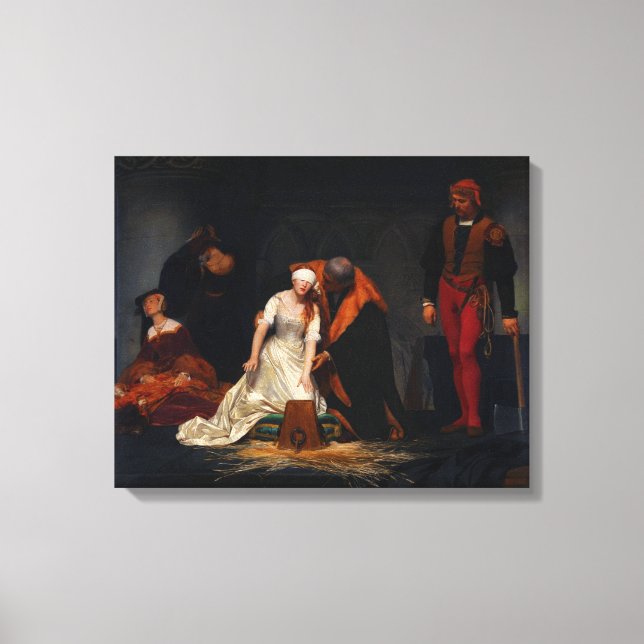 Dam Jane Grått avrättades av Paul Delaroche Canvastryck (Framsida)