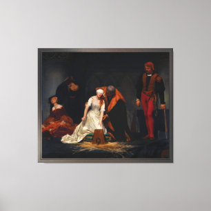 Dam Jane Grått avrättades av Paul Delaroche Canvastryck