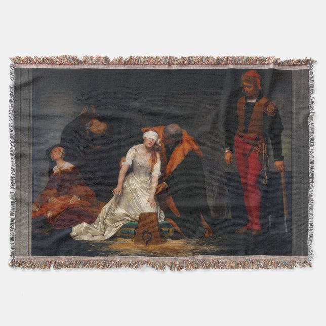 Dam Jane Grått avrättades av Paul Delaroche Filt (Framsidan)
