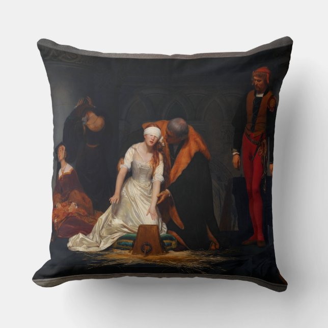 Dam Jane Grått avrättades av Paul Delaroche Kudde (Framsida)