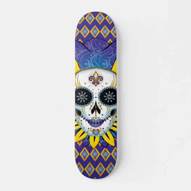 Dam Jester Skull Mini Skateboard Bräda 18,5 Cm (Framsida)
