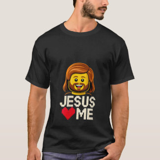 Dam Jesus Älskar Mig Byggare Bygga Tegelsten Block T Shirt