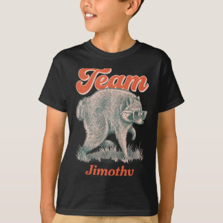 Dam Jimothy Raccoon Rolig Sopträds Team T Shirt
