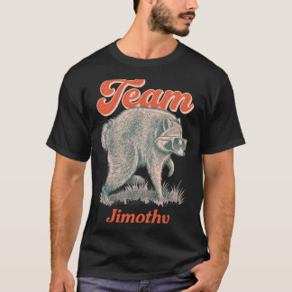 Dam Jimothy Raccoon Rolig Sopträds Team T Shirt
