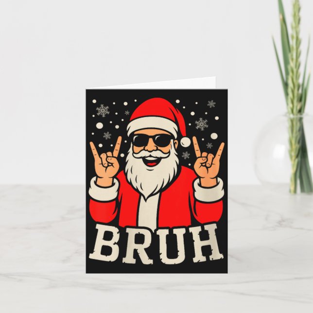 Dam Jul Brud Meme Rolig Tomte Tonåring  Kort (Framsida)