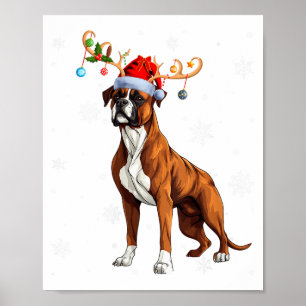 Dam Julbelysning Ren Jultomte Bullmastiff Poster