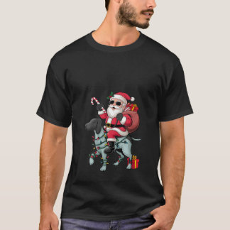 Dam Julbelysning Rolig Tomte Ridande Pekande D T Shirt