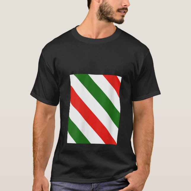 Dam Julgransrandig Traditionell God Jul T Shirt (Framsida)
