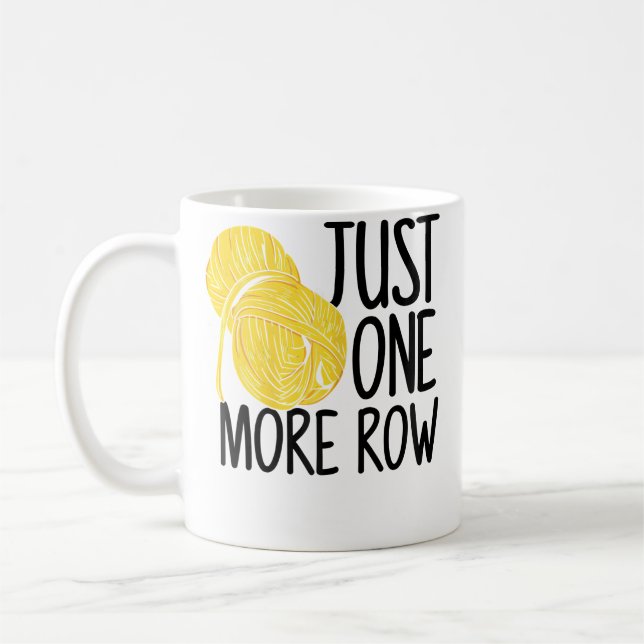 Dam Just One More Row Stickning Ull Virkning Kaffemugg (Vänster)