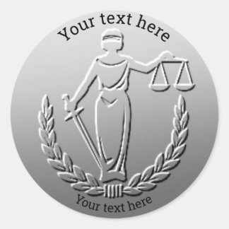 Dam Justice Law Anpassade Coin Design #silv10 Runt Klistermärke