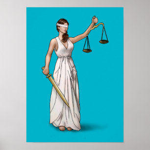 Dam Justice - Scuba Blue Poster