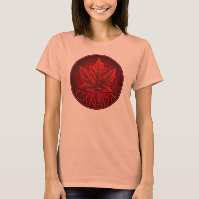 Dam Kanada Lönnlöv T-shirt Souvenirskjorta (Framsida)