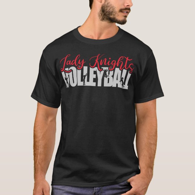 Dam Knight Volleyball Team Mascot Spirit Bära T- T Shirt (Framsida)