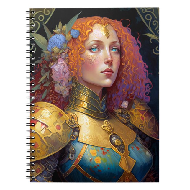 Dam Knight Warrior Armor Fantasy Art Anteckningsbok (Framsidan)