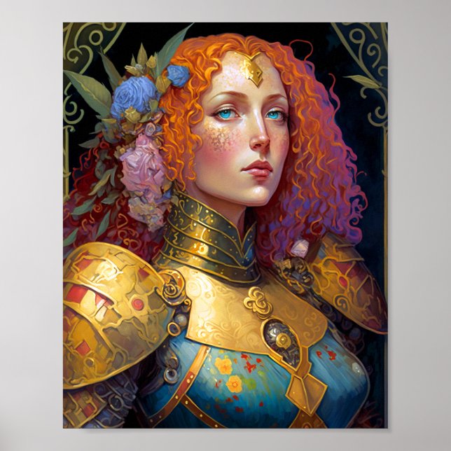 Dam Knight Warrior Armor Fantasy Art Poster (Framsidan)
