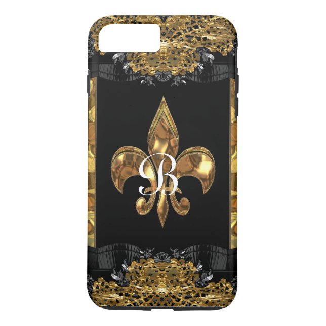 Dam Kväll Fleur Fransk Monogram Case-Mate iPhone Skal (Baksida)