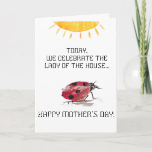 Dam (ladybug) för House-Mors dag Card Kort