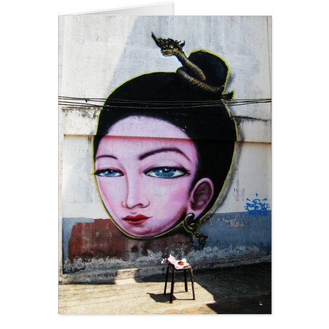 Dam Lao Graffiti Street Art Card Hälsningskort (Framsidan)