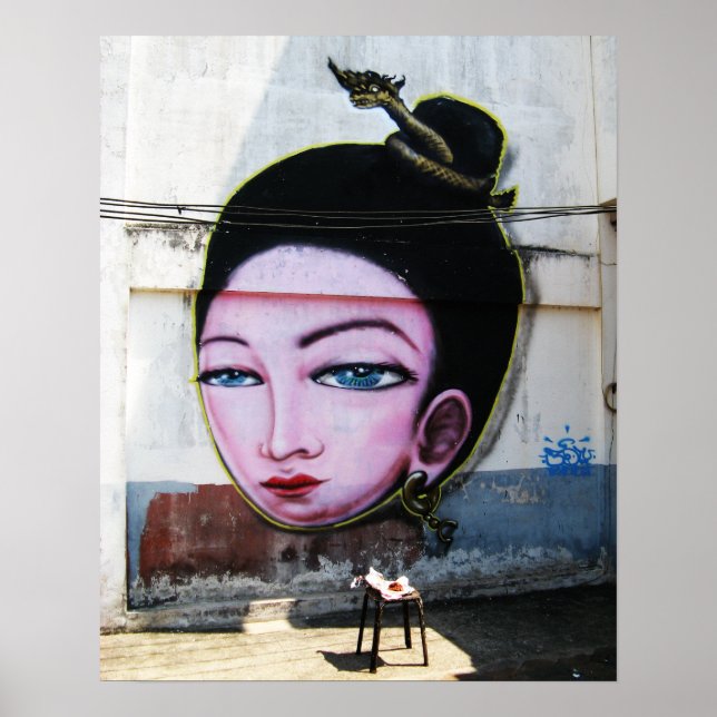Dam Lao Graffiti Street Art Poster (Framsidan)