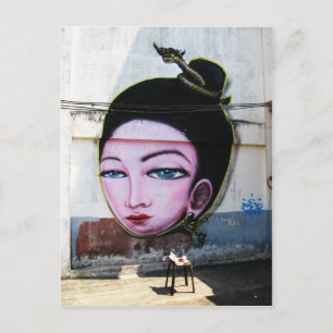 Dam Lao Graffiti Street Art Vykort