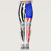 Dam Leggings Black and White och Färg Flagga