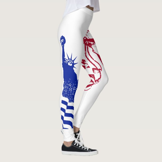 Dam Liberty American Flagga Rött vitt blått Leggings (Höger)