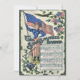 Dam Liberty American Flagga Star-Spangled Banner Inbjudningar