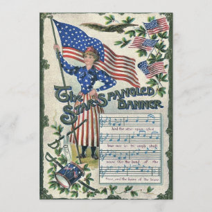 Dam Liberty American Flagga Star-Spangled Banner Inbjudningar
