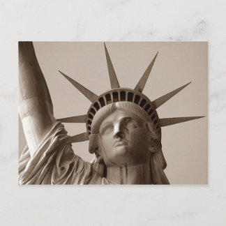 Dam Liberty in Sepia Frihetsgudinnan NYC NY PC Vykort