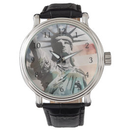 Dam Liberty och Amerikanska Flagga Armbandsur