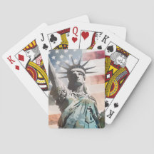 Dam Liberty och Amerikanska Flagga