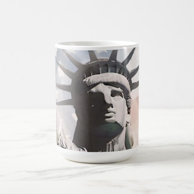 Dam Liberty och Amerikanska Flagga Kaffemugg (Center)
