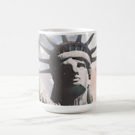 Dam Liberty och Amerikanska Flagga Kaffemugg