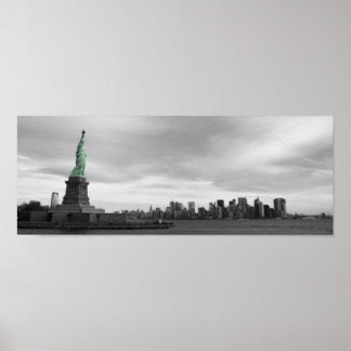 Dam Liberty och NY skyline Poster