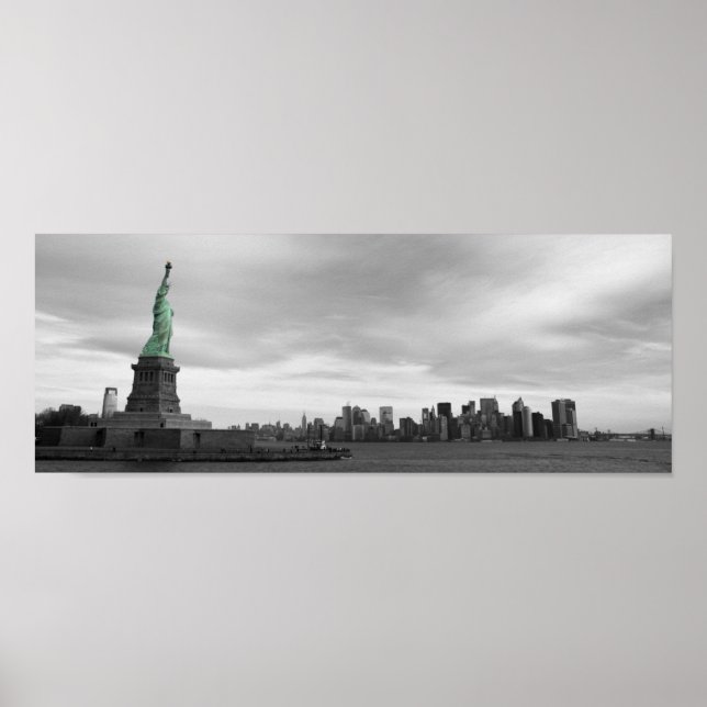 Dam Liberty och NY skyline Poster (Framsidan)