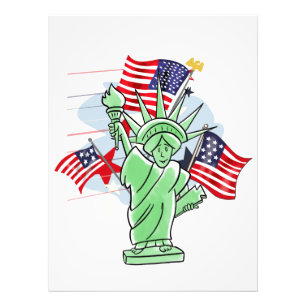 Dam Liberty och Old glory Fototryck
