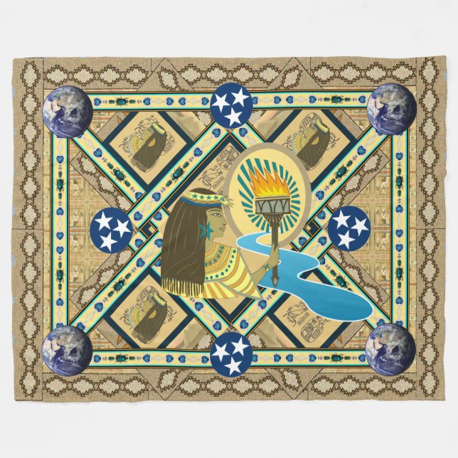 "Dam Liberty of the Nile" Art Fleece Blanket (Framsidan (Horisontell))