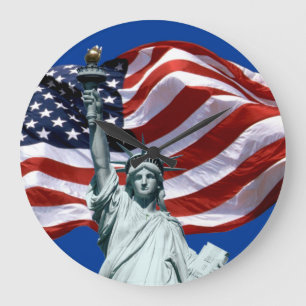 Dam Liberty, Old glory Wall Clock Stor Klocka