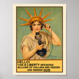 Dam Liberty på Mobil Poster