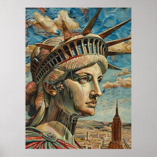 Dam Liberty Painting i Baroque Stil Poster