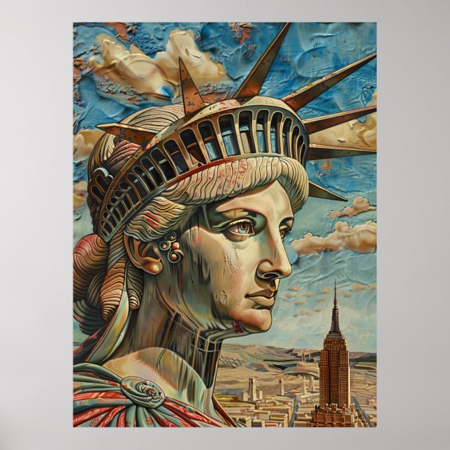 Dam Liberty Painting i Baroque Stil Poster (Framsidan)