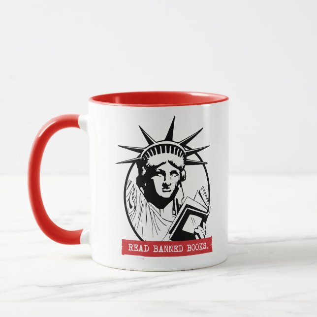 Dam Liberty Read Banned Bokar Mugg (Vänster)