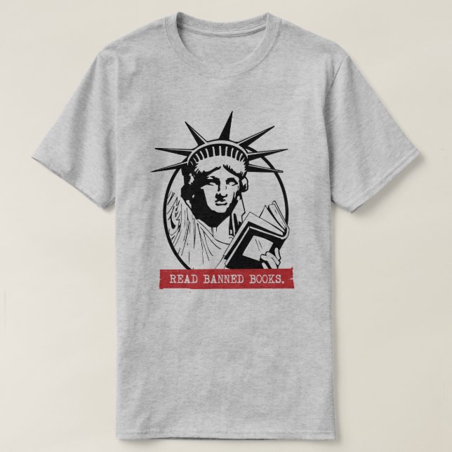 Dam Liberty Read Banned Bokar T Shirt (Design framsida)