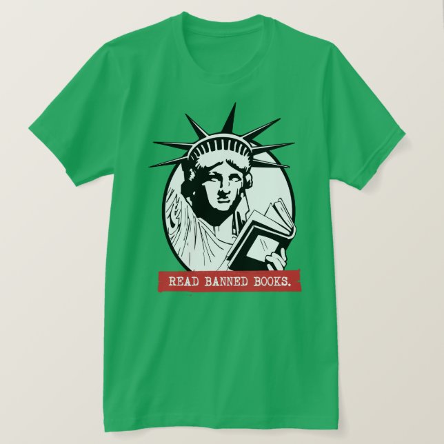 Dam Liberty Read Banned Bokar T Shirt (Design framsida)