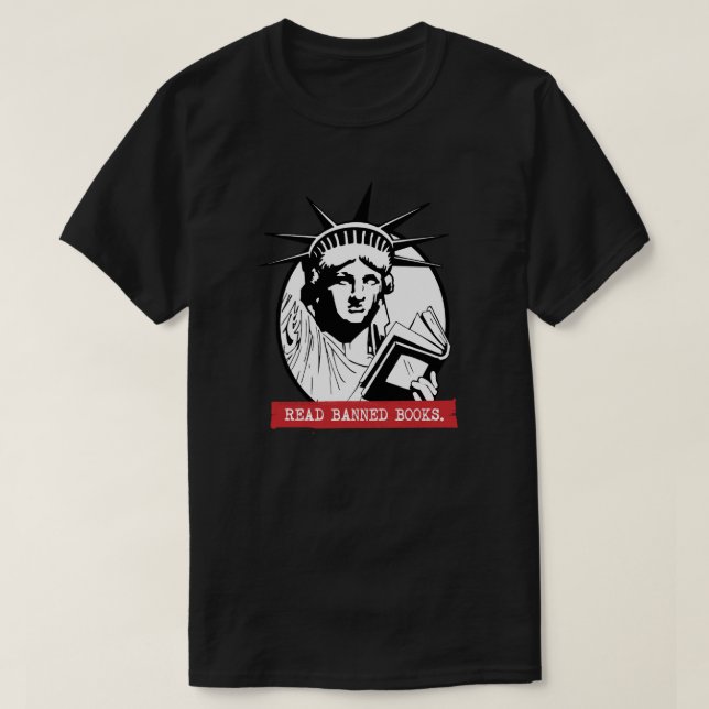 Dam Liberty Reads Banned Bokar T Shirt (Design framsida)
