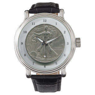 Dam Liberty Silver-dollar Wrist Watch Armbandsur
