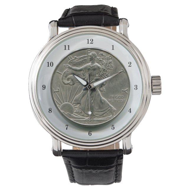 Dam Liberty Silver-dollar Wrist Watch Armbandsur (Framsida)