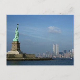 Dam Liberty & Twin Torn World Trade Center NYC Vykort