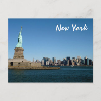 Dam Liberty Watches over NYC (färg) Vykort